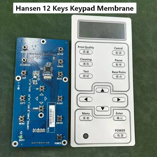 Hansen 12 Keys Membrane Switch Keypad Membrane with Control Pcb Board Operation Panel for Inkjet Printer Plotter Replacement Part