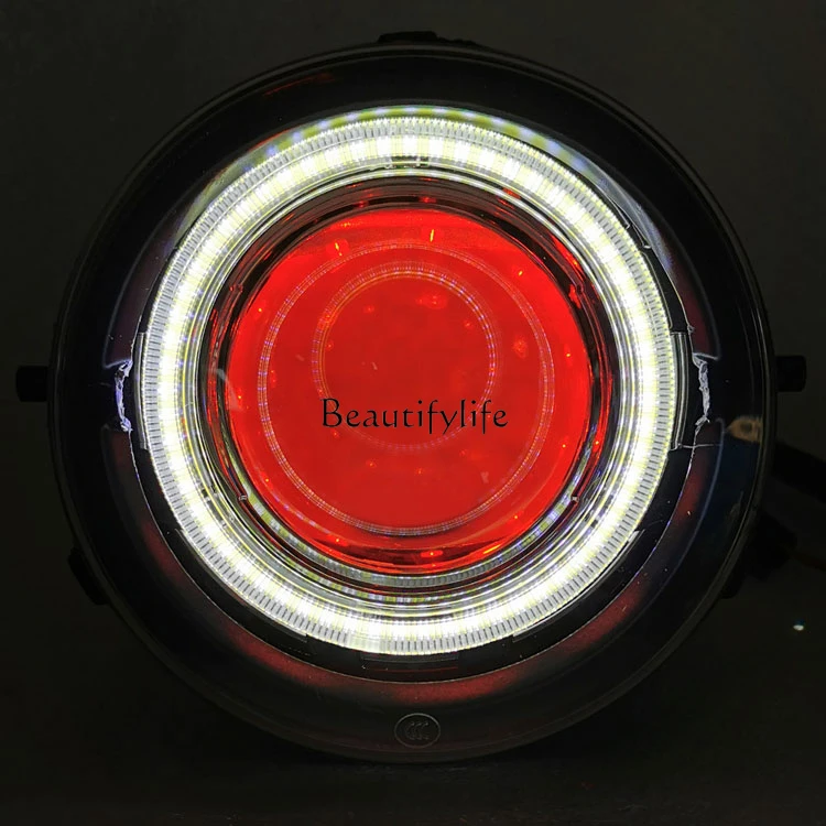 

Headlight Assembly Modified LED Dual Light Lens Angel Eye Devil Eye Headlight