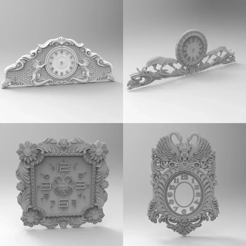 54 diseños 3D en relieve de reloj para CNC máquina de grabado Con Enrutador ArtCAM colección de archivos de formato STL