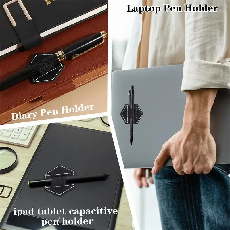 PU Self-adhesive Pen Holder Capacitive Pen Clip Elastic Band Tablet Portable Pen Storage