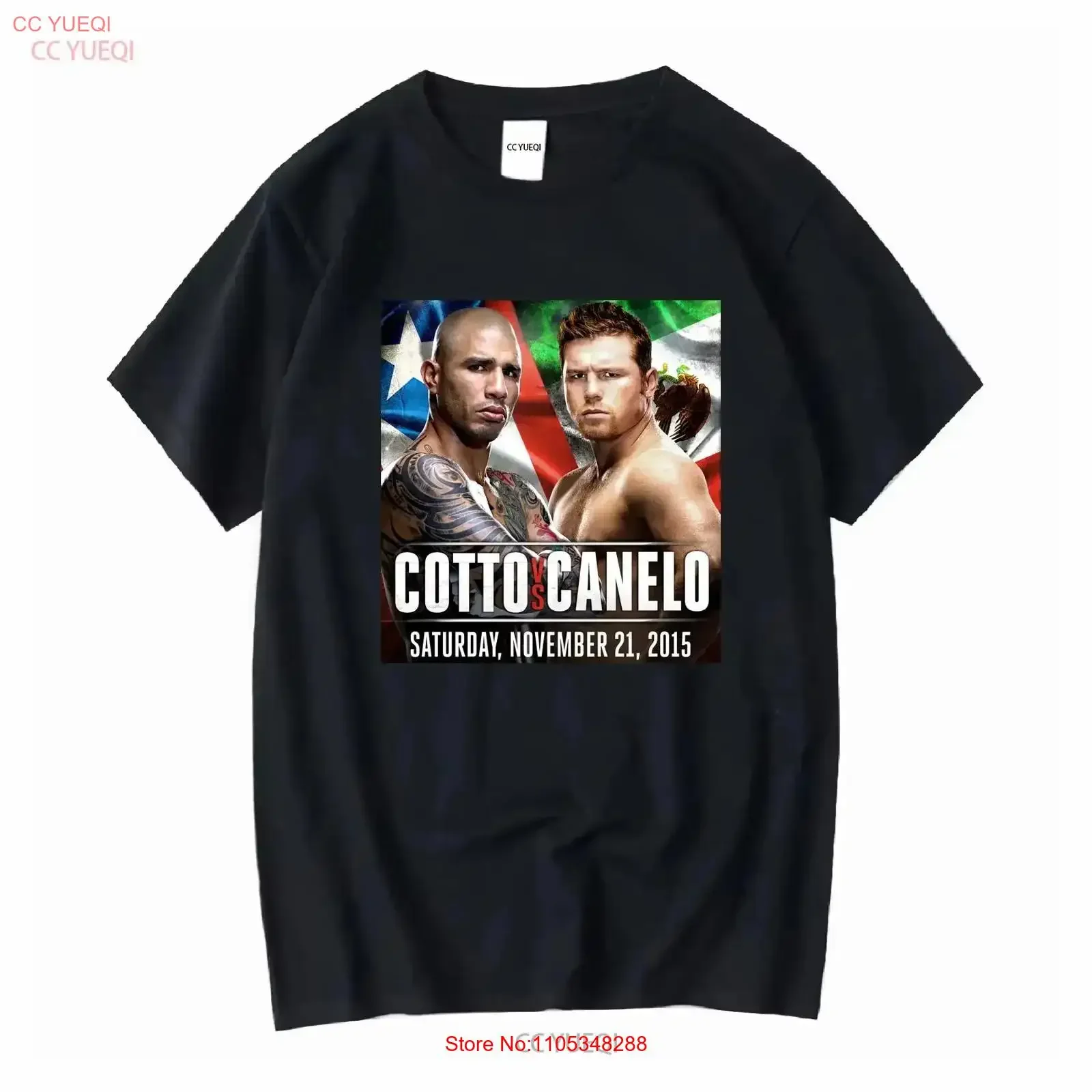 XL 2015 Miguel Cotto Vs Canelo Boxing Tale of the Tape T Shirt vintage Washed designer clothes Casual graphic Versatile