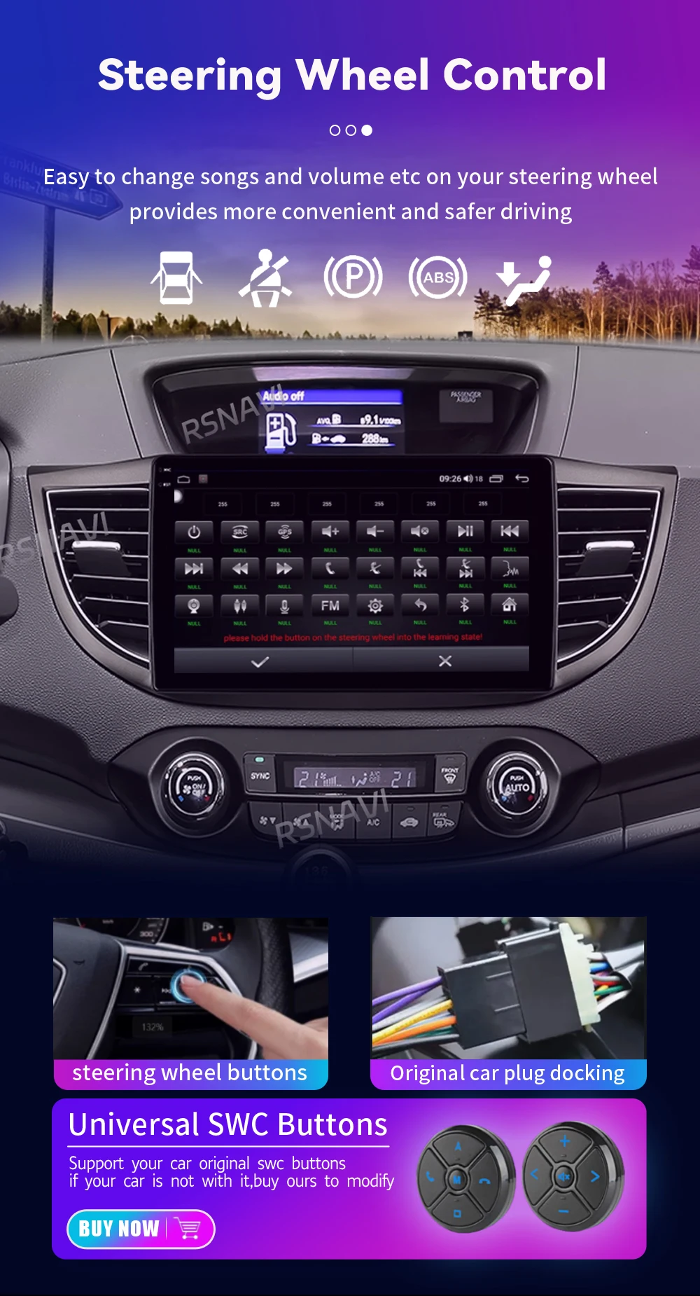 Android 16 Carplay Auto Car Radio Multimedia Player For Honda CRV CR-V 2012-2016 WIFI+4G DSP Autoradio Stereo 2din Head Unit