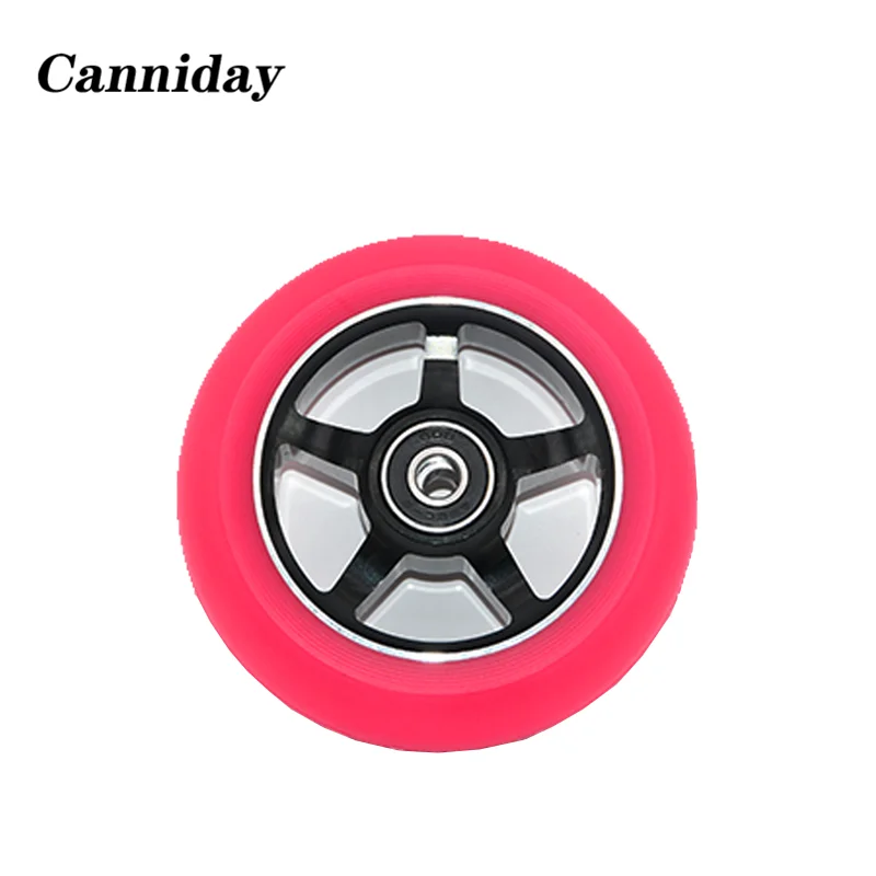 Aluminum Stunt Scooter Wheels, High Elastic PU, 100mm, ABEC-9 Bearings, High Quality, 2Pcs Set