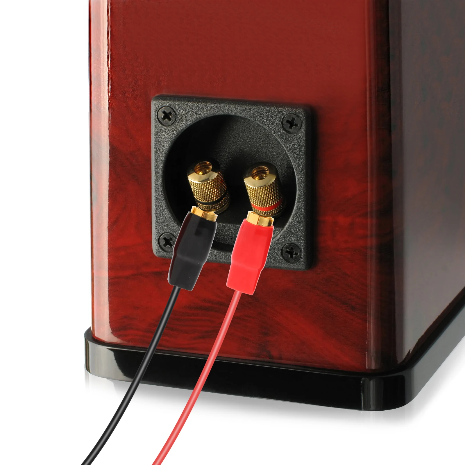 

3 Pairs 0Ga Gold Plated Terminals Crimp Connectors Speaker Wire Cable Fork Adapters Crimp Barrier Spades Red Black