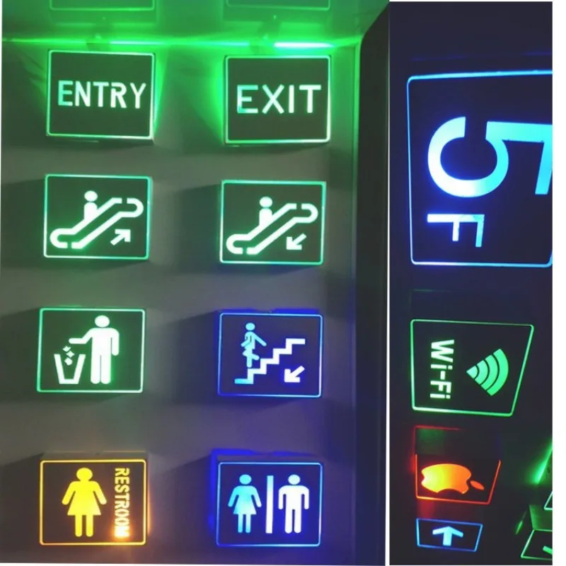 Led Emergency Light Emergency Indicator Sign Lighting for Toilet WIFI Exit Etc.Public Areas Information Sign Warning Lights