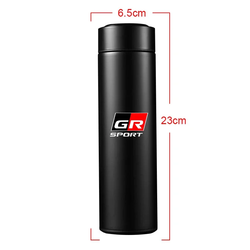 500ml Stainless Steel Car Thermos Bottle LED Intelligent Temperature Display for Toyota GR Sport Gazoo C-HR RAV4 Car Accessories