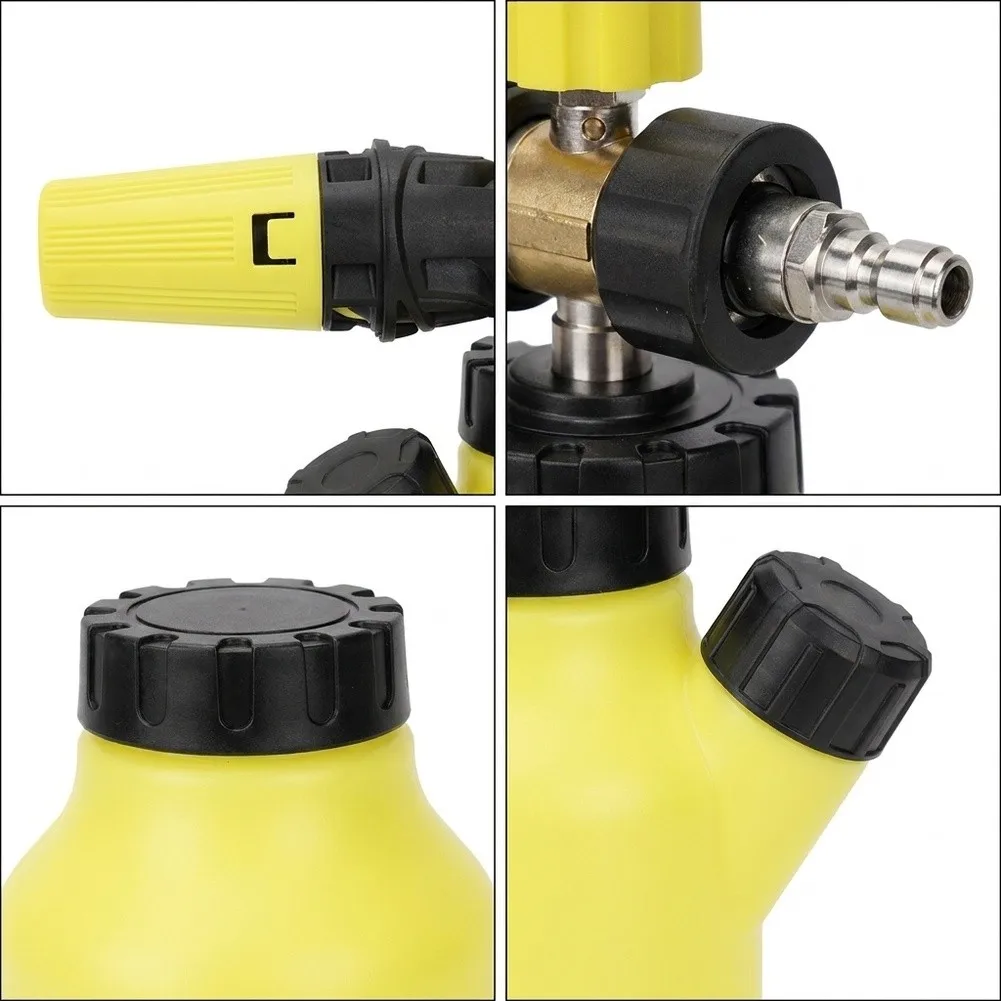 High Pressure Foam Spray Bottle 1L Capacity with Wide Mouth Design and Measuring Cup for Car Washing Pressure Washer
