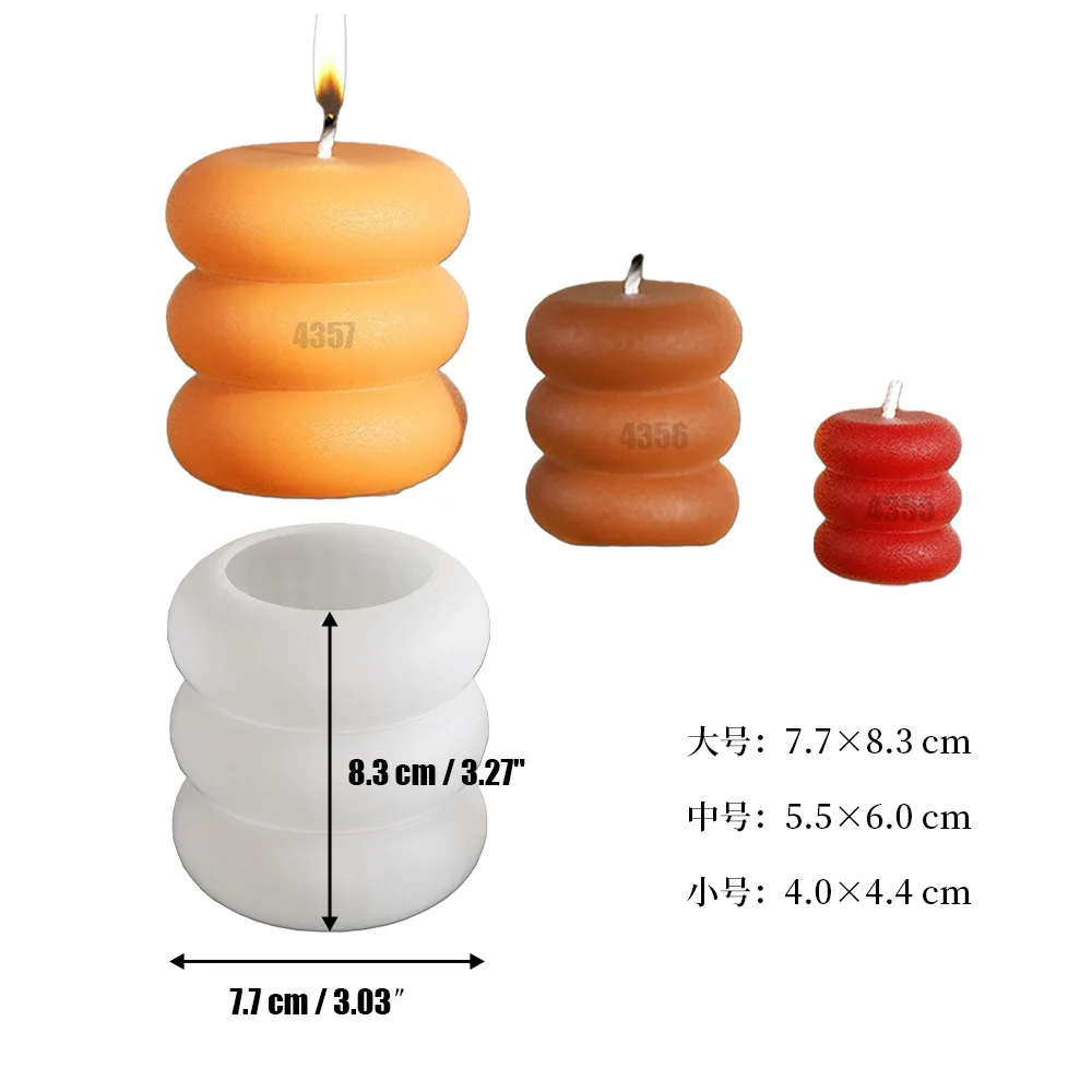 New Mould DIY Gypsum Silicone Mold Set Large Medium and Small Three-Tiered Stackable Circular Rings Candle Decorative Molds