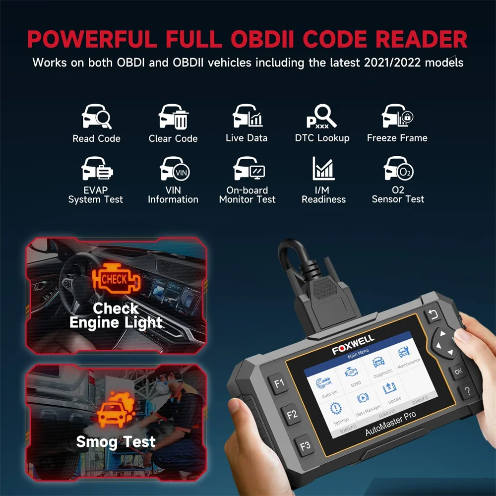 FOXWELL NT614 Elite Car OBD2 Scanner ABS SRS Transmission Check Engine EPB Oil SAS Throttle Car Diagnostic Tool Code Reader