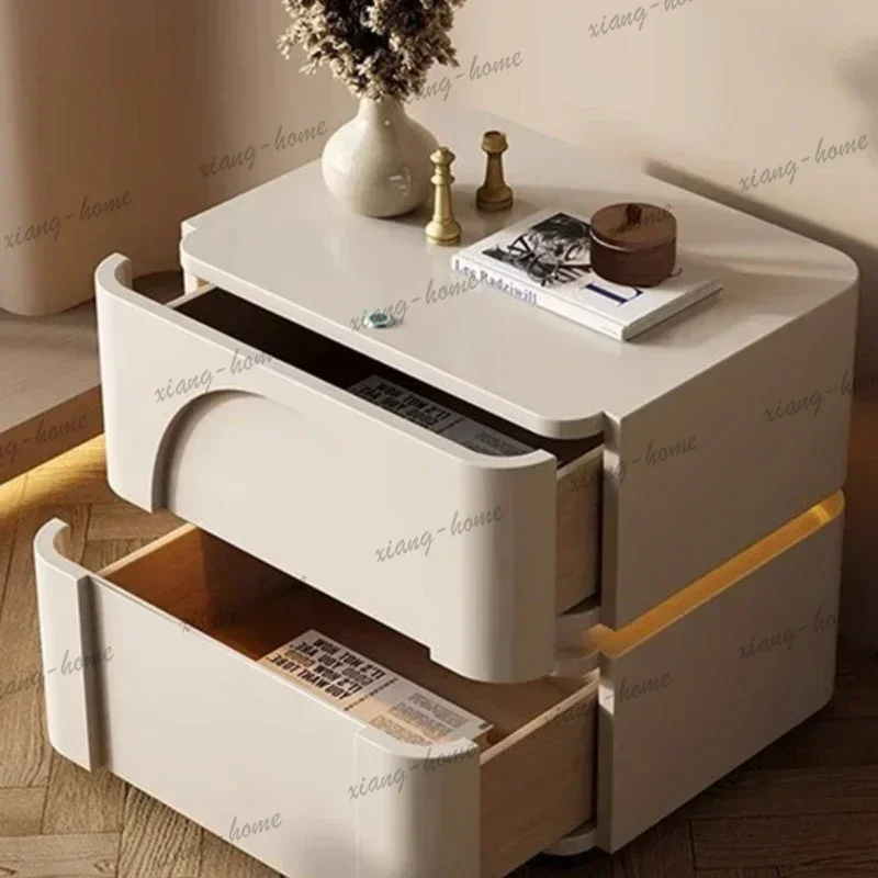 LD Smart Bedside Small Table Mobiles White Storage Drawers Coffee Tables Console Night Stand Muebles  Hotel Furniture
