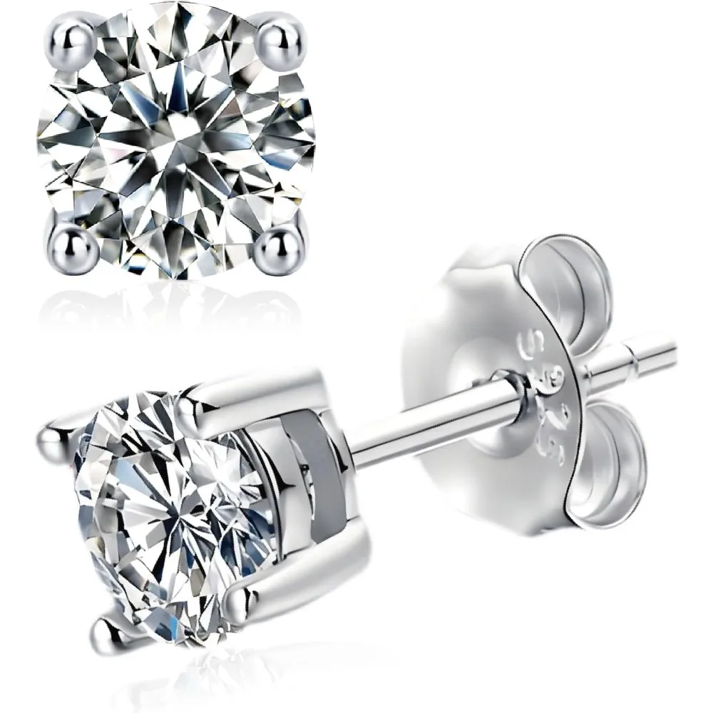 

Серьги-гвоздики с муассанитом, серьги-гвоздики с имитацией бриллианта для женщин и мужчин, серьги-гвоздики из стерлингового серебра 925 пробы с покрытием из золота 18 карат, день рождения Va