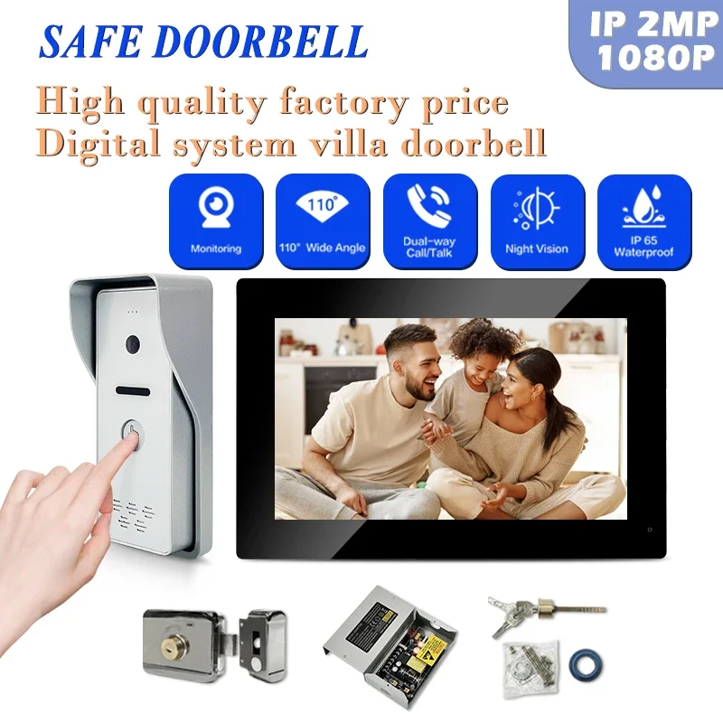 

High Quality 7inch Touch Screen Abs Plastic + Pet Monitor Tcp/Ip Protocal IP Weatherproof Interphone Home Wired Video Doorbell