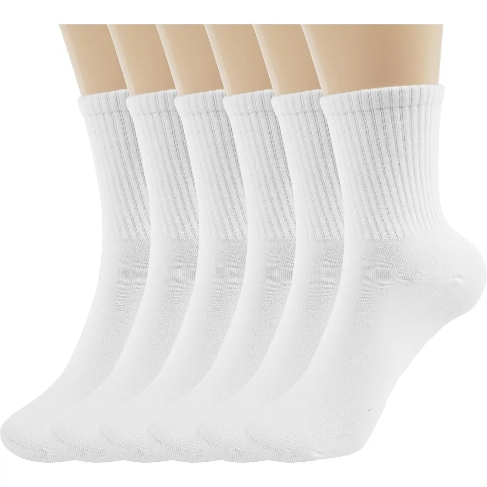 

Women Casual Calf Socks - Cute Cotton Crew Socks - Soft Above Ankle Sock 6 Pairs Size 5-10