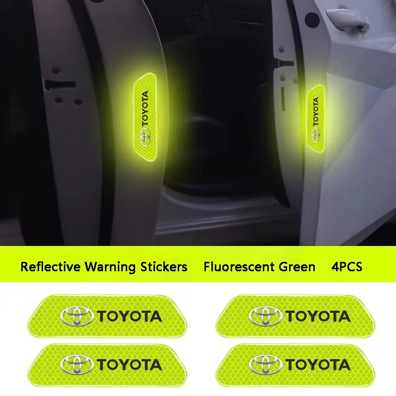 Car Door Safety Warning Reflective Mark 3D Sticker Auto Styling For Toyota Prius Avensis Rav4 Auris Yaris Cruiser Camry Highland