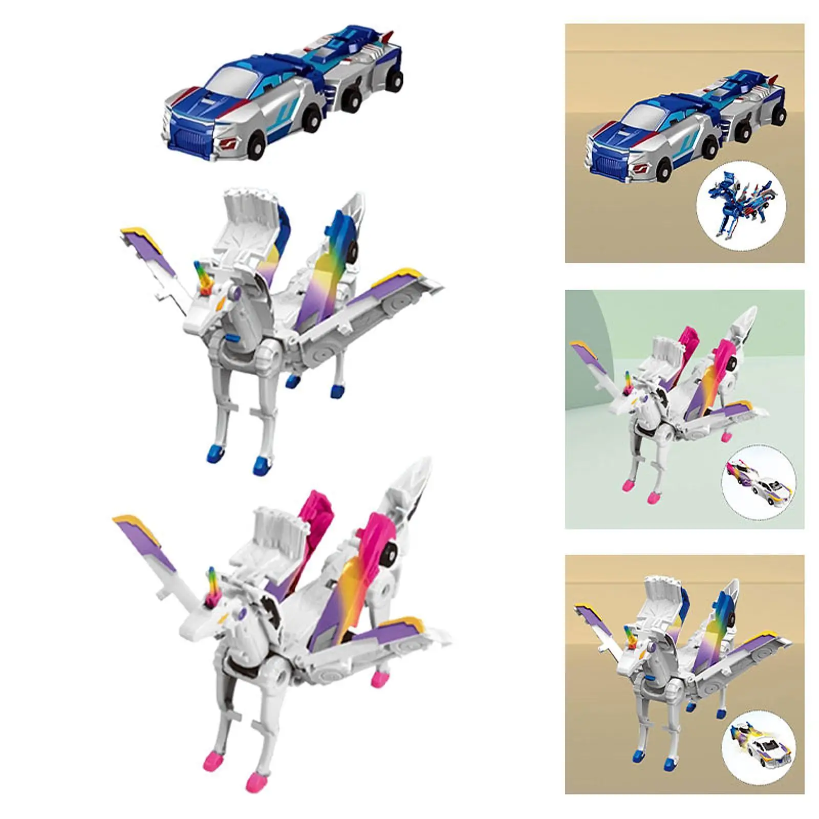 ชุดของเล่นรถแปลงร่าง 2 คัน ของเล่นเสริมพัฒนาการแบบพกพา หุ่นยนต์แปลงร่าง ชุดรถแปลงร่างหุ่นยนต์สำหรับเด็ก