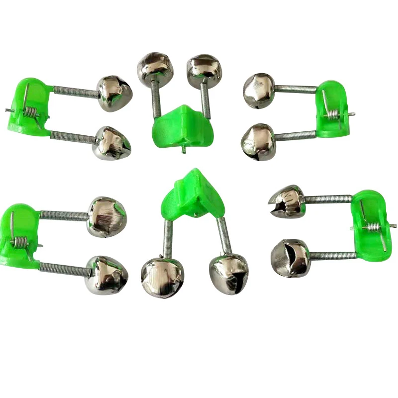 10Pcs Fishing Bite Alarms Fishing Rod Stalk Bells Clamp Tip ABS Fishing Rod Bell Rod Clamp