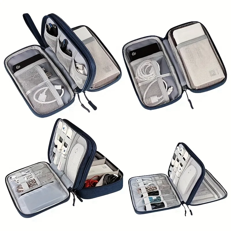 1PC Travel in Style with our Waterproof Electronic Storage Bag - Perfect for U Disks, Hard Disks, Headphones, and More!