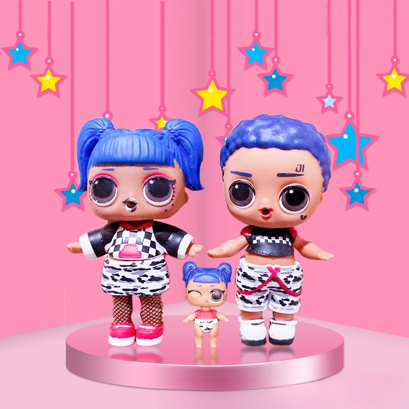 LOL Doll Set Doll Family 3 Piece Set Includes Doll Clothes and Accessories Girls DIY Collectible Toys