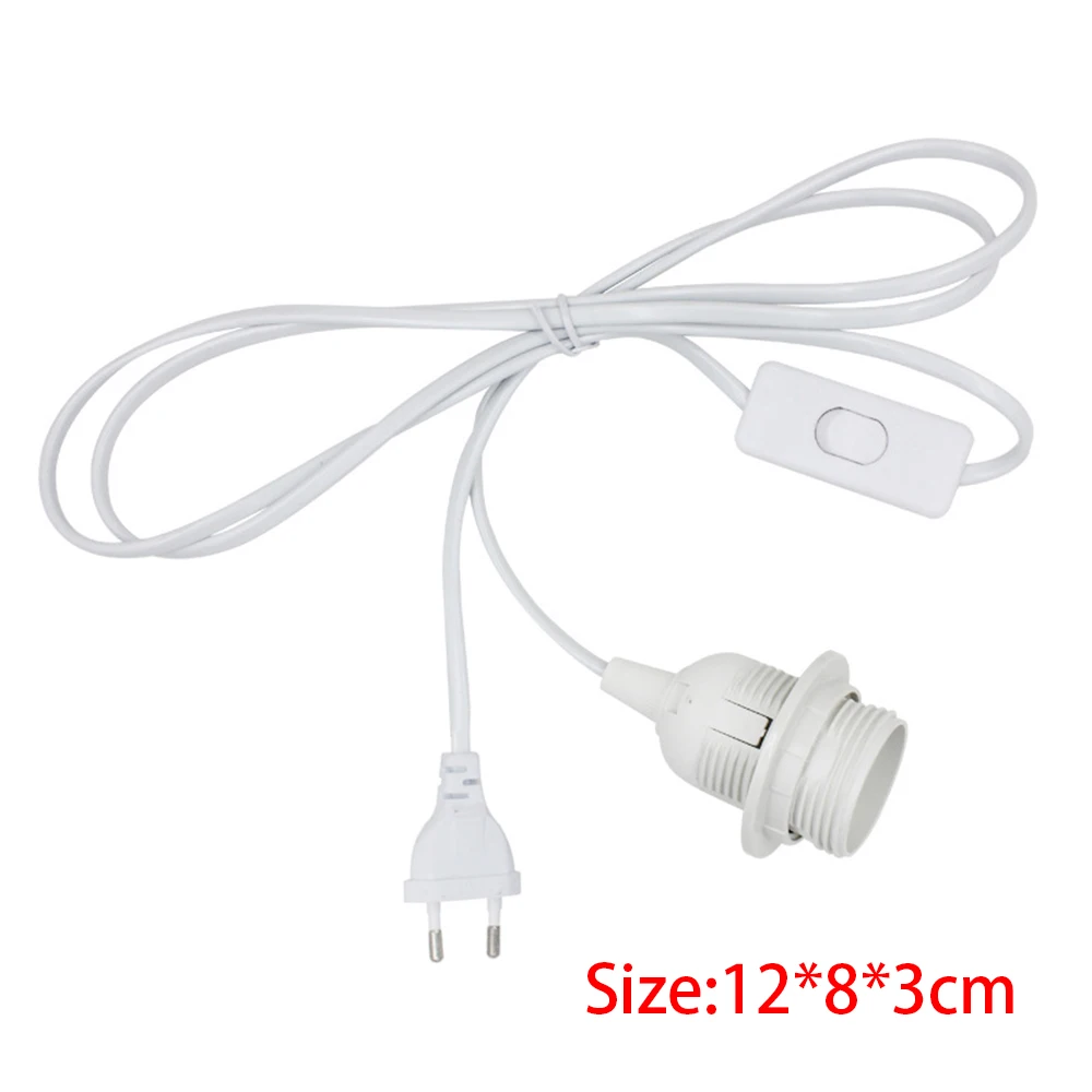 Spina UE/US E27 Filettata Lampadina 1,8 M Cavo di Alimentazione con Pulsante E27 Lampada a Cassette Vite Spina Interruttore Basi per Lampada