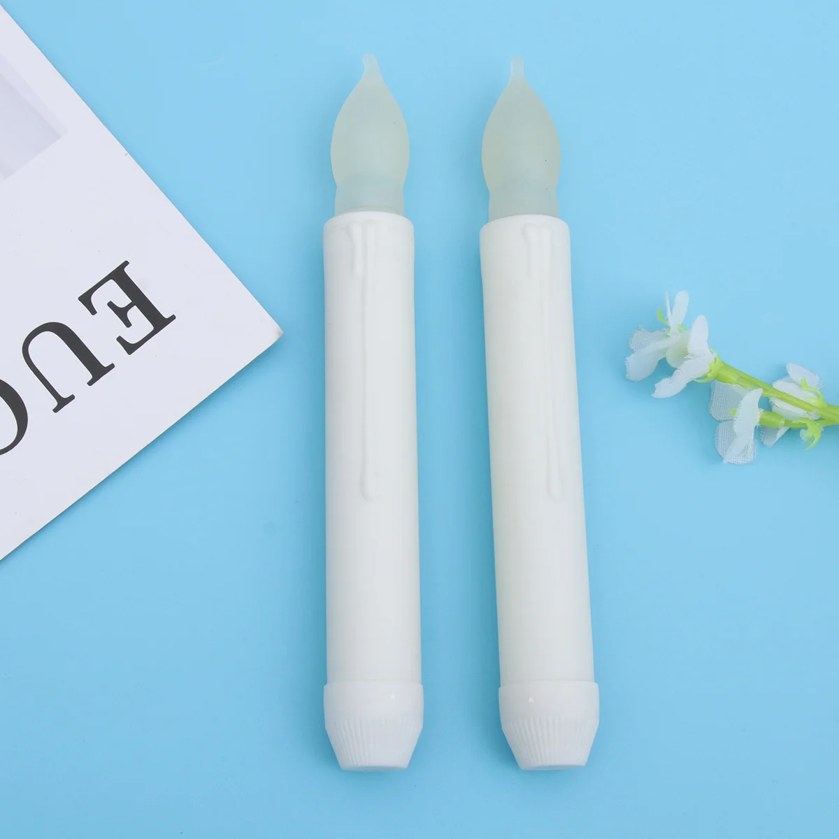 เทียน LED ไร้เปลวไฟ 12 ชิ้น แบบบาง ปลอดภัย สำหรับตกแต่งบ้าน งานแต่งงาน