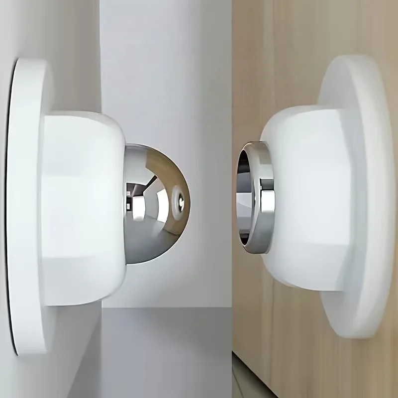 Premium Magnetic Door Stopper - No-Drilling, Wall & Floor Mount, Sturdy Plastic, Durable Magnetic Hold, Renters & Homeowners