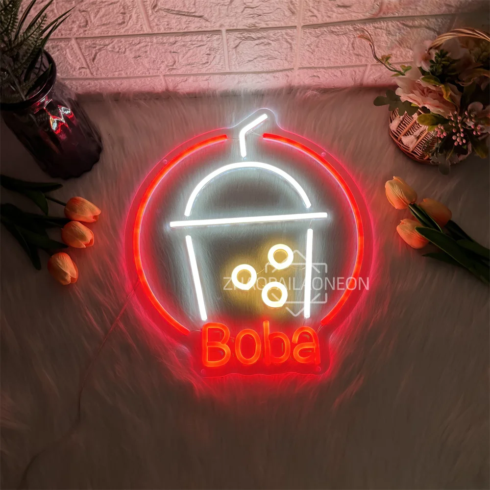 Led Neon Sign Boba Milk Tea Shop Neon Led Sign Lights Pantry Room Decoration Wall Hanging Neon Night Lights For Cafe Restaurant