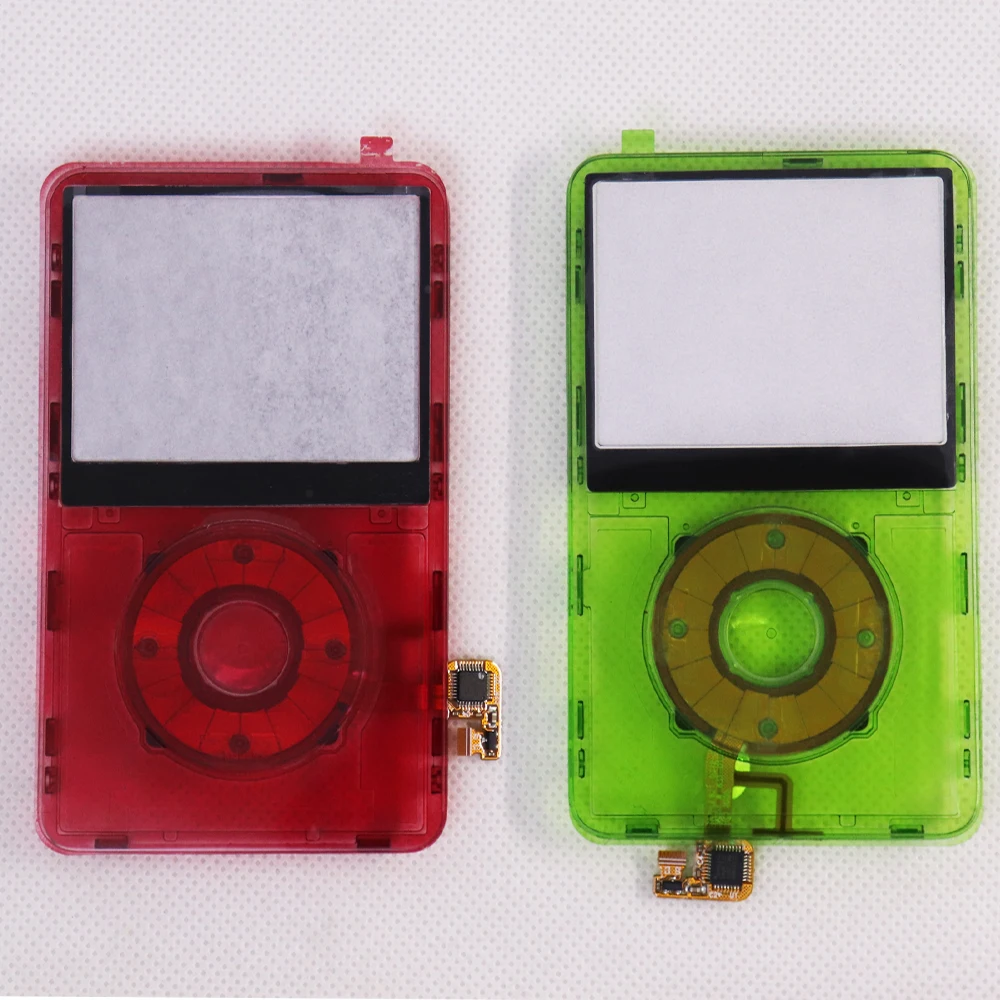 

Transparent Green /Red Plastic Front Faceplate Housing Case Cover clickwheel button for iPod 5th Gen Video 30GB 60GB 80GB A1136