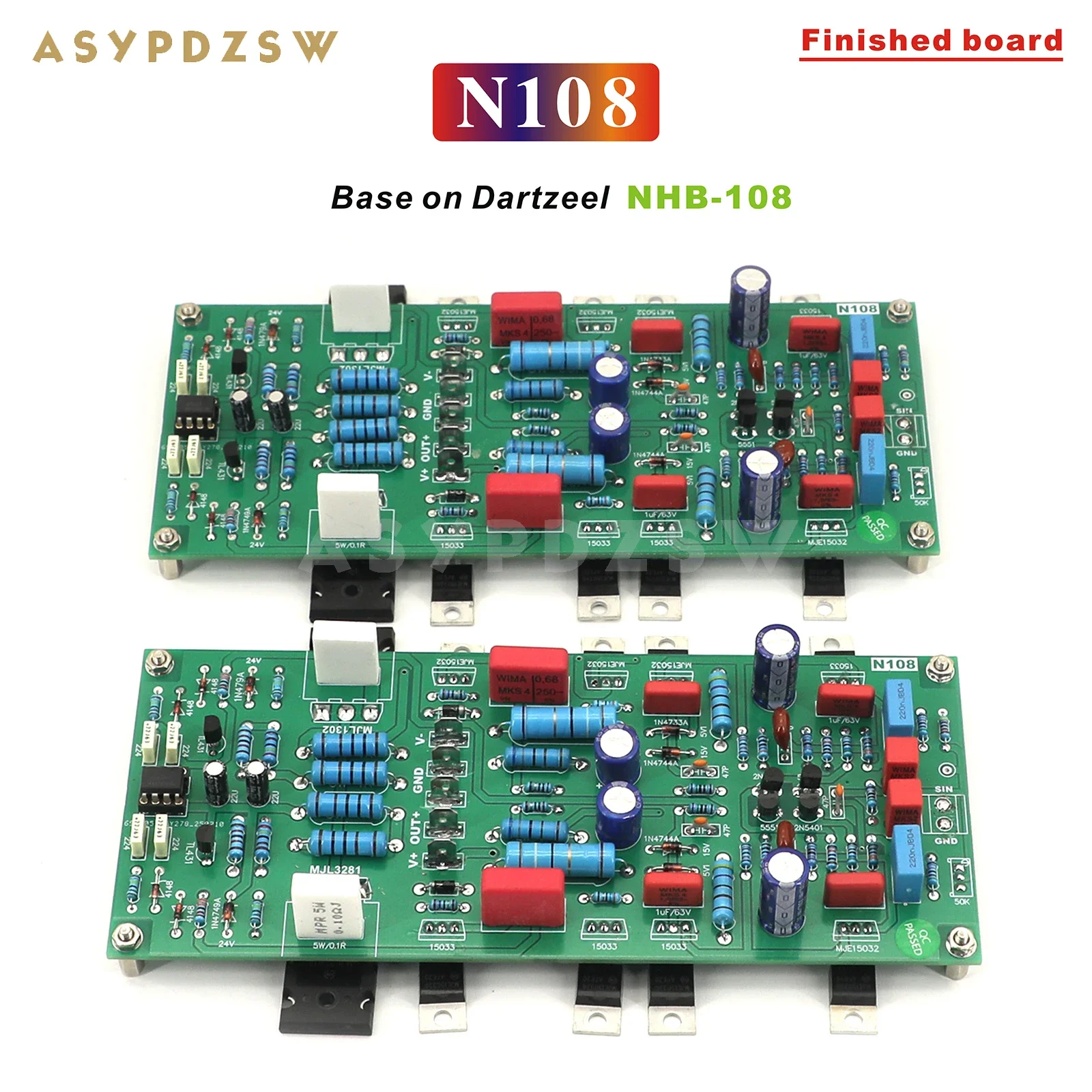 NEW N108 Stereo Power amplifier Base on Dartzeel NHB-108 100W 8 ohm DIY Kit/Finished board