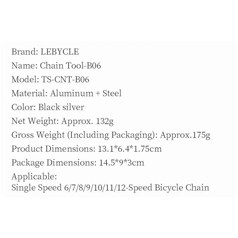 LEBYCLE Verbessertes Aluminium-Kettenbrechwerkzeug, 1-12-Gang Mountainbike- und Rennrad-Kettenstift-Entferner & Installationswerkzeug – Detail 3