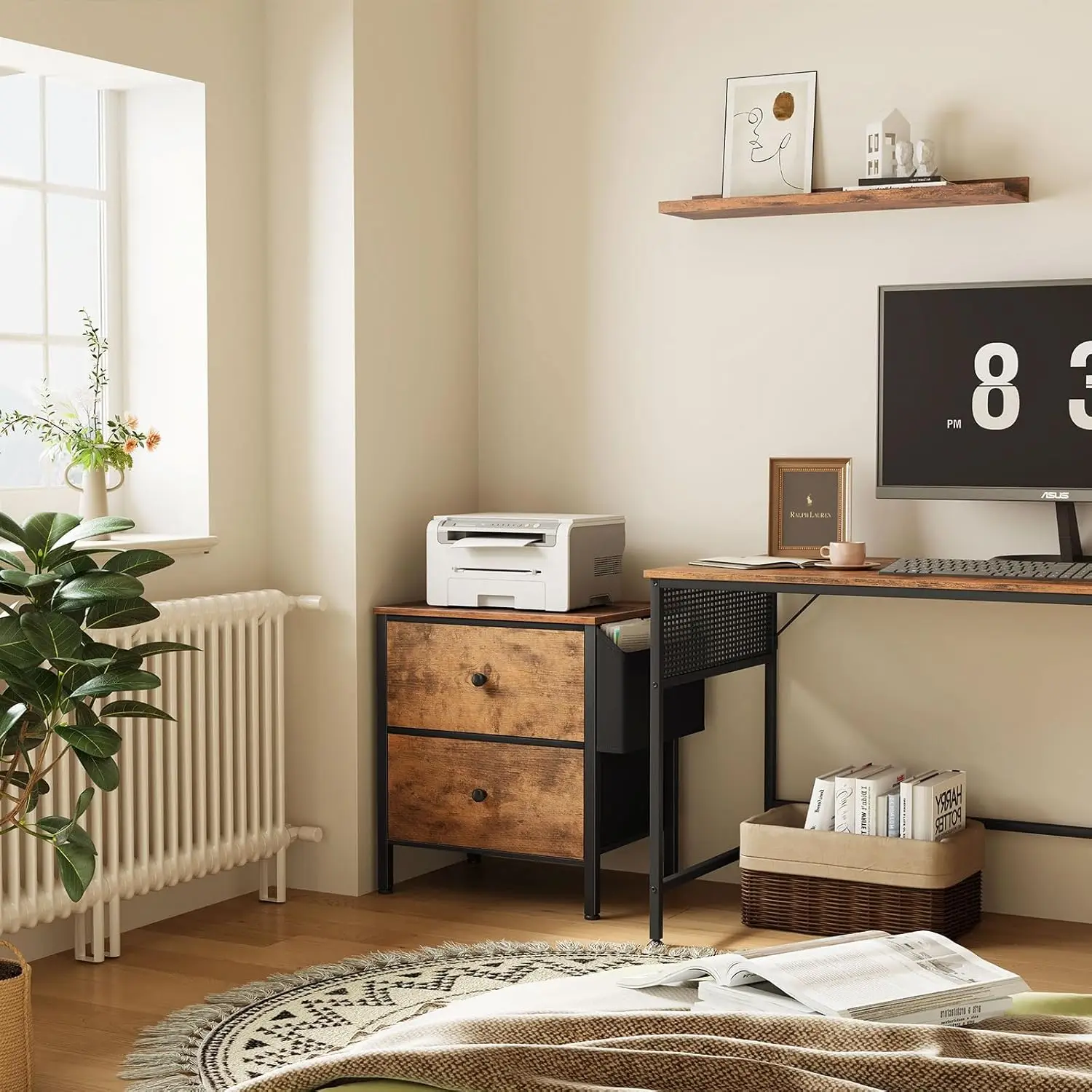 

Night Stand With Drawers For Bedroom - Small Nightstand With Pocket 2 Drawer Dresser End Table Brown