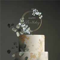 2025 New Happy Birthday Cake Toppers Decoration Unique Acrylic MR&MRS Wedding Party Cake Toppers for Baby Shower Baking Supplies