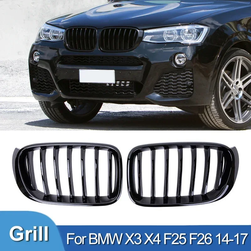 Für bmw x3 x4 f25 f26 Auto Front stoßstangen gitter Nieren renn grill 2014-2018 glänzend schwarz einz eilige Lamellen gitter Zubehör