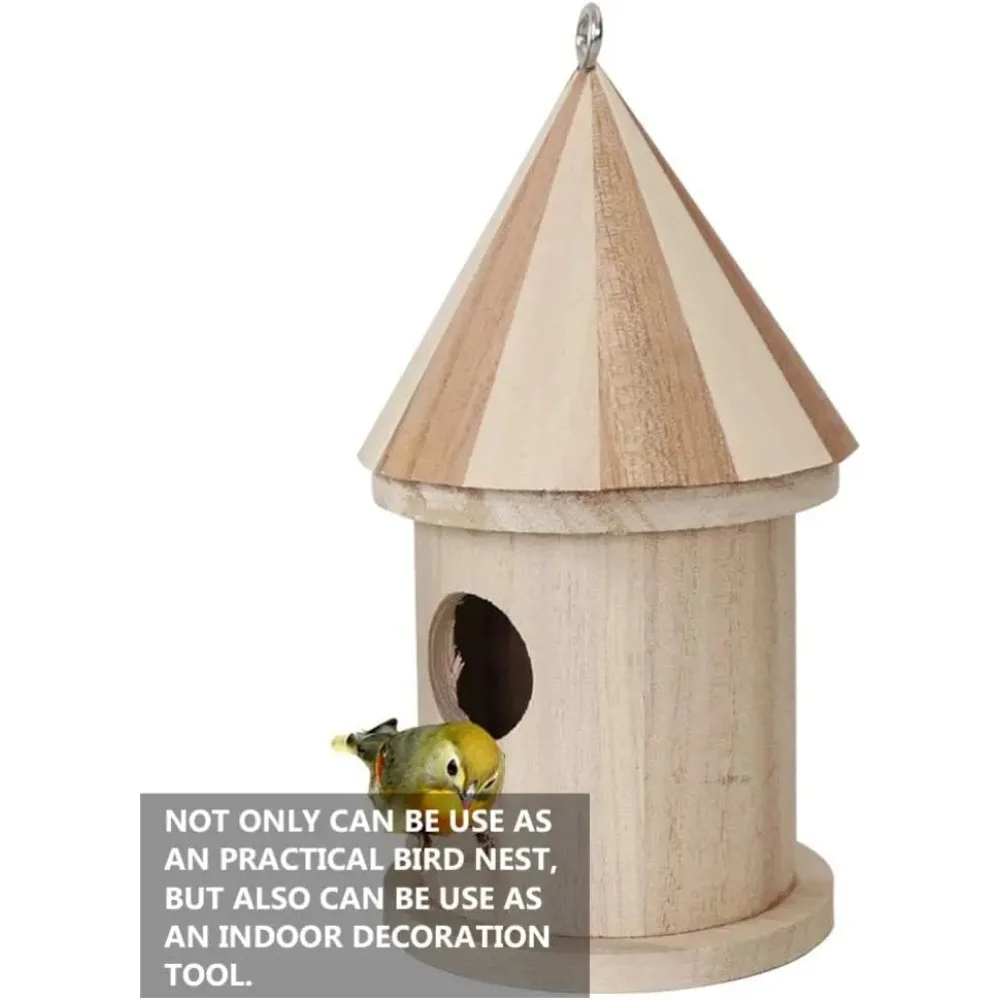 Wooden Hummingbird House Wild Bird For Outdoor Garden Yard Balcony Hanging Feeder Decoration Swallow Sparrow Nesting House