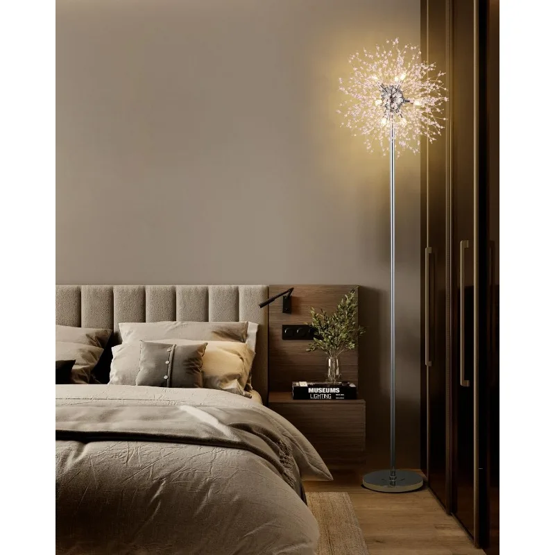 Imagem -06 - Crystal Standing Led Floor Lamp com Pedal 9-light 70 Chrome Lâmpadas Não Incluídas