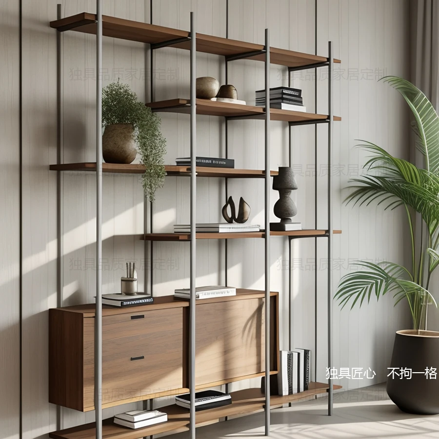 Bogu frame, solid wood Duobao Pavilion tea room display stand, tea set rack.