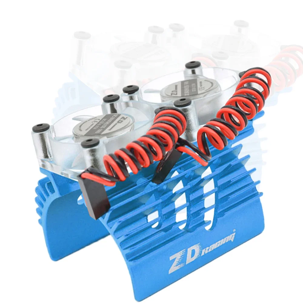 Rc ventilador do motor dissipador de metal, ventiladores duplos, 28000rpm, para carro de corrida zd, 1/10, 1/8, 4068, 4076, 4092, 4268, 4274, 40, 42mm