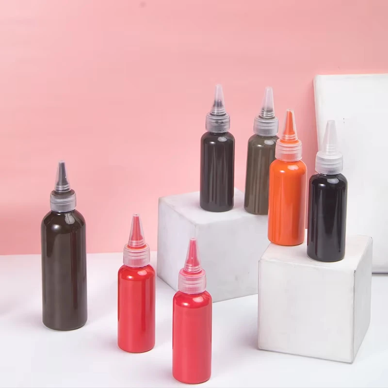 Pigmento natural 33 cores 100ml tinta de tatuagem arte corporal maquiagem permanente pintura de beleza profissional produtos de plantas naturais