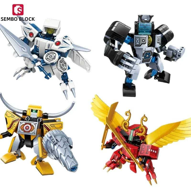 Super conjunto de blocos de construção podem ser combinados em um monstro mecha deformado modelo de montagem brinquedo ornamentos educativos presente