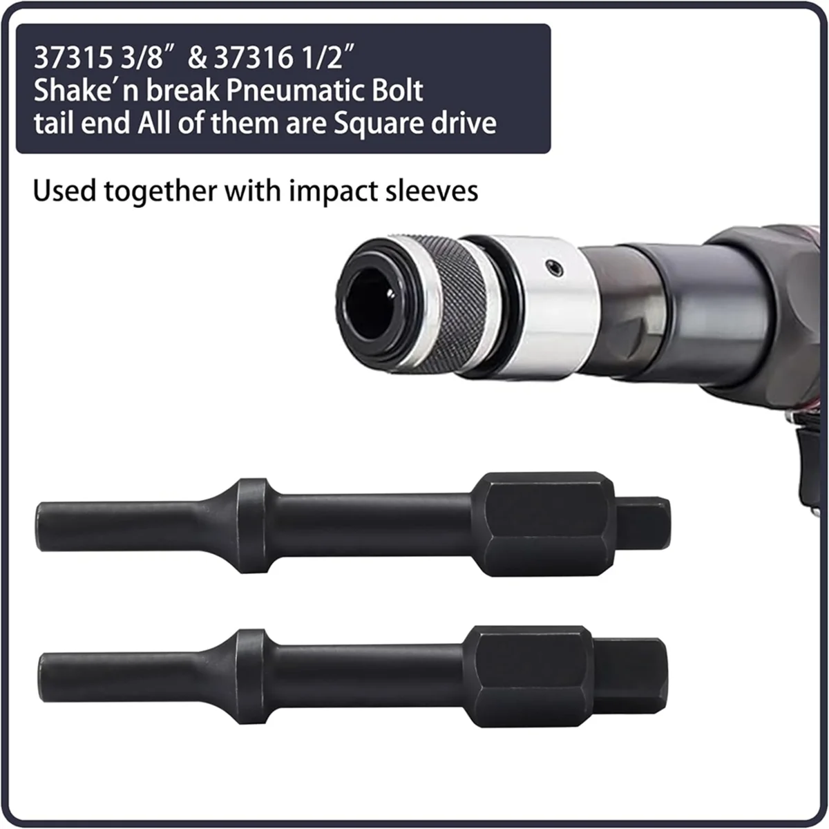 Pneumatic Bolting Breakout Kit 32029, Pneumatic Drill Head Kit 37315 3/8inch and 37316 1/2inch Bolt Breaker