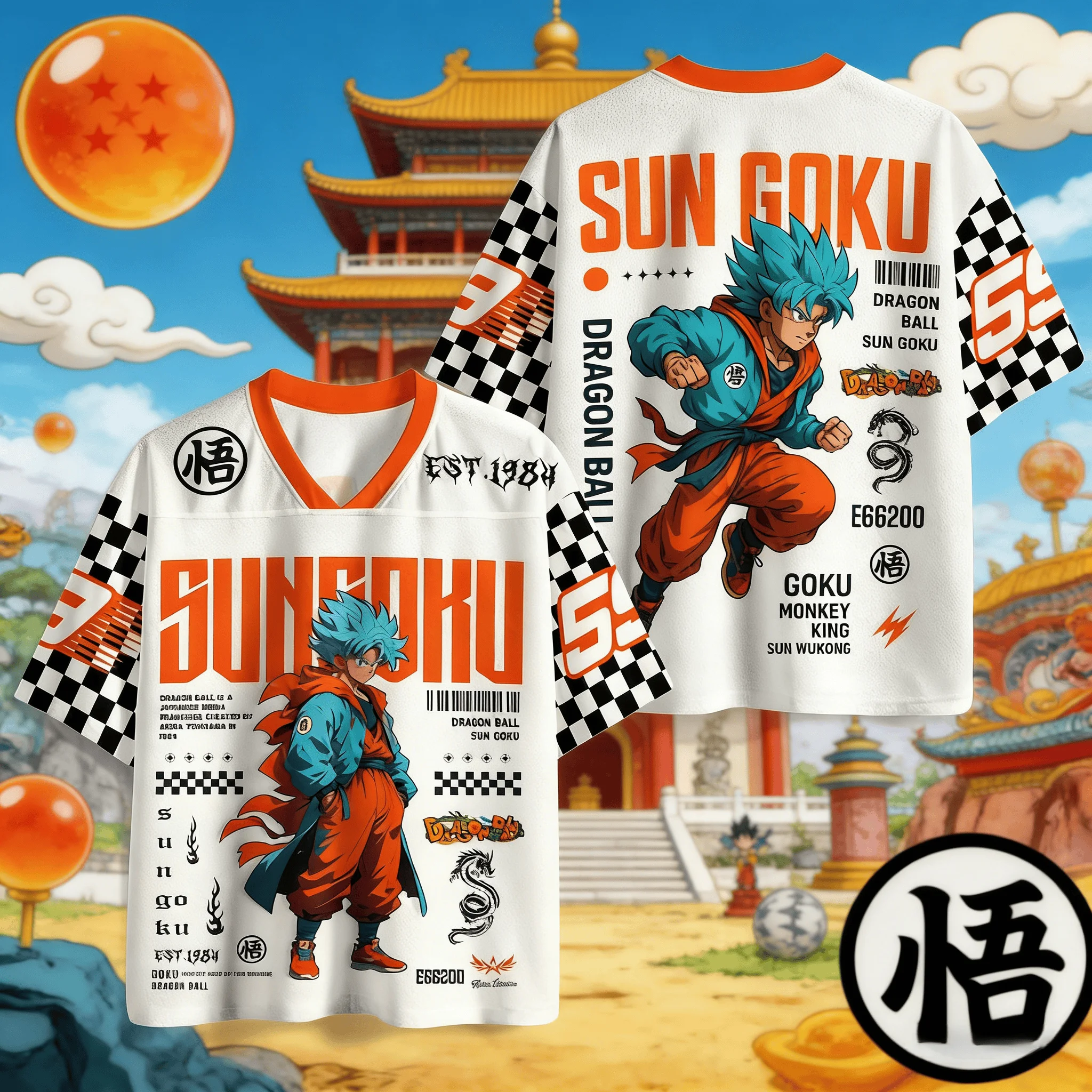 

Летняя футболка оверсайз с 3D-принтом Dragon Ball Super Saiyan Blue Goku 2026 года, высококачественная, с V-образным вырезом, в стиле аниме, для повседневной носки