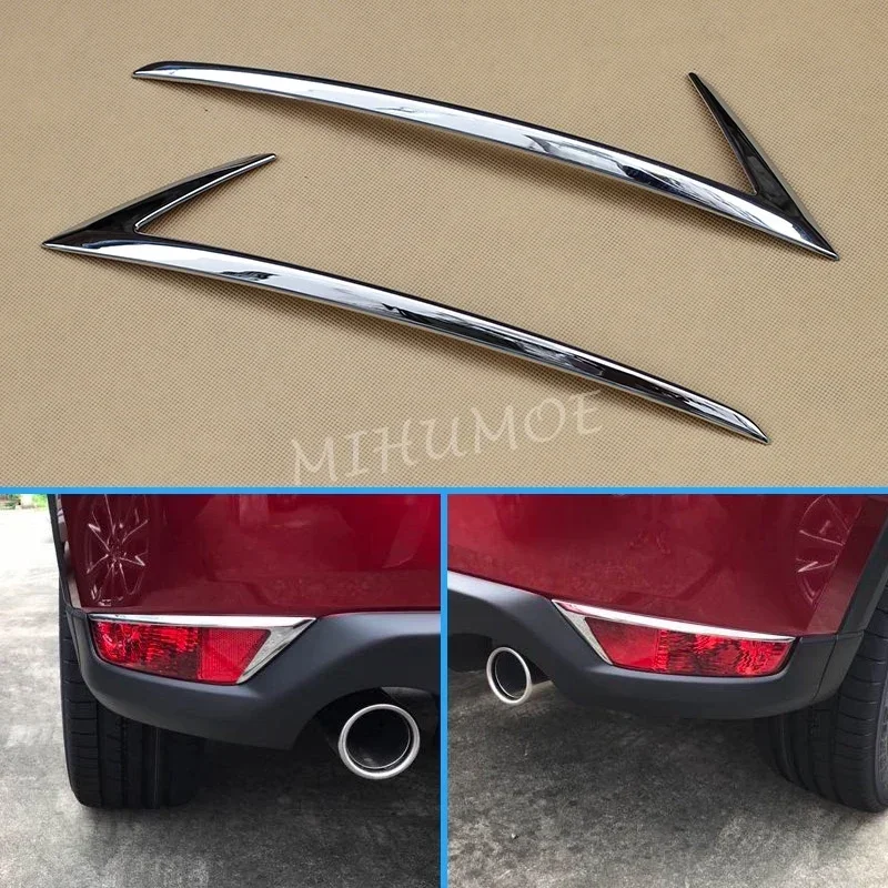 2Pcs Chrome Car Rear Fog Light Lamp Cover Trim Foglight Bezel Decorate For Mazda CX-5 KF 2017 2018 2019 2020 2021