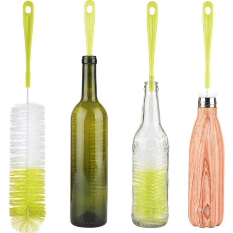 Juego de cepillos de limpieza de mango largo, 5 uds., para pipa de botella de bebé de boca estrecha, para lavado deportivo, botella de agua, limpiador de tubo de vidrio para el hogar