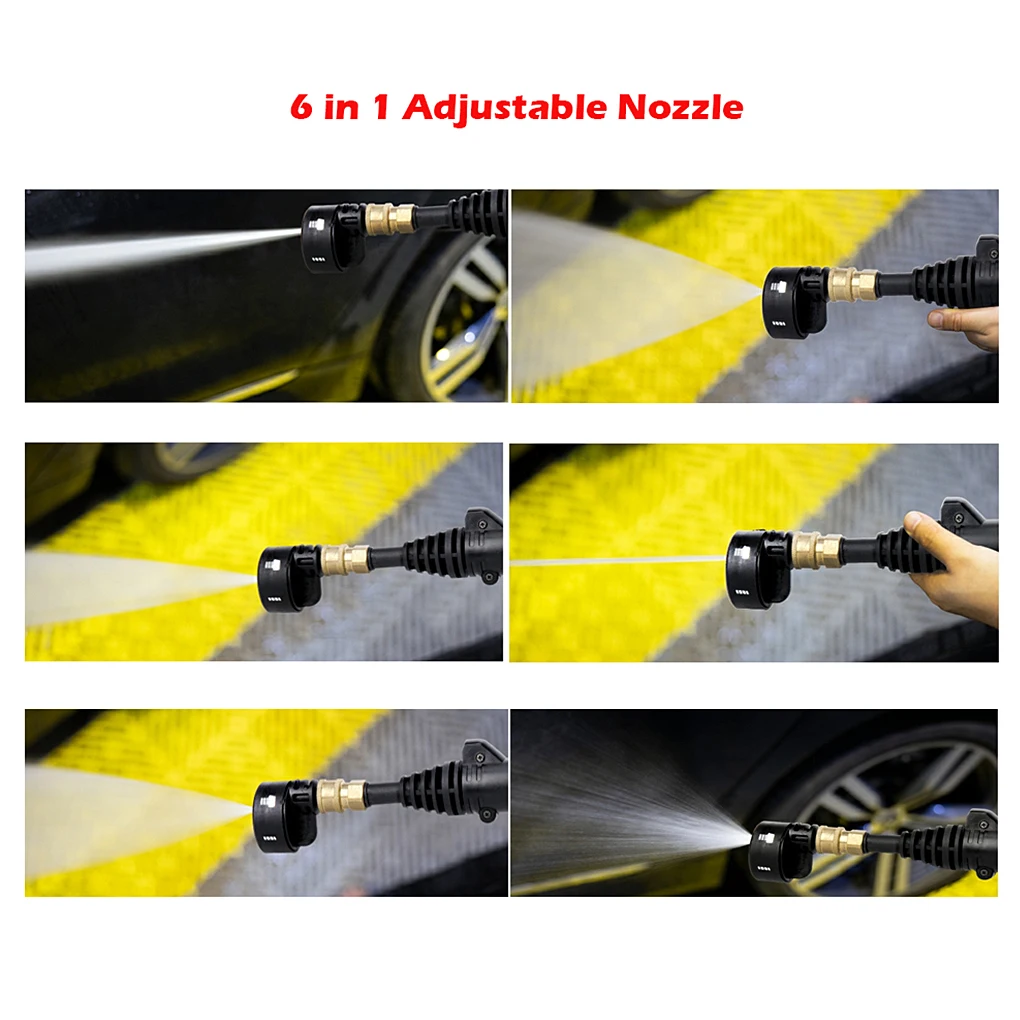 6 in 1 Pressure Washer Nozzle Multi-modes Motorbike Cleaning Nozzles