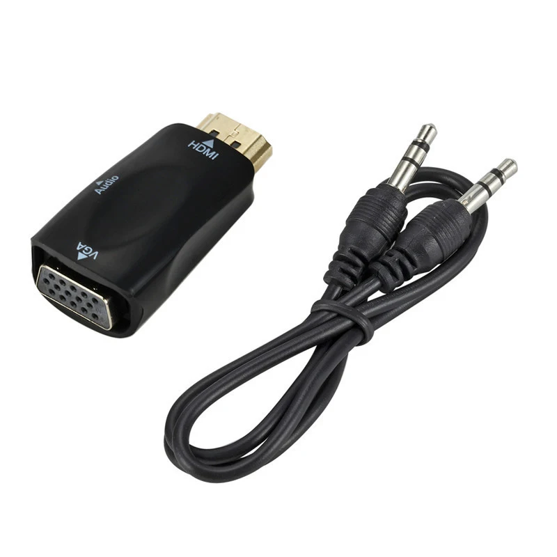 HDMI-compatible to VGA Cable Converter Male To Famale Converter Adapter 3.5 mm Jack Audio HD 1080P For PC Laptop Tablet