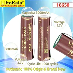 Liitokala hot hg2 18650 3000mah high power rechargeable battery power high discharge, 30a big current + diy nicke