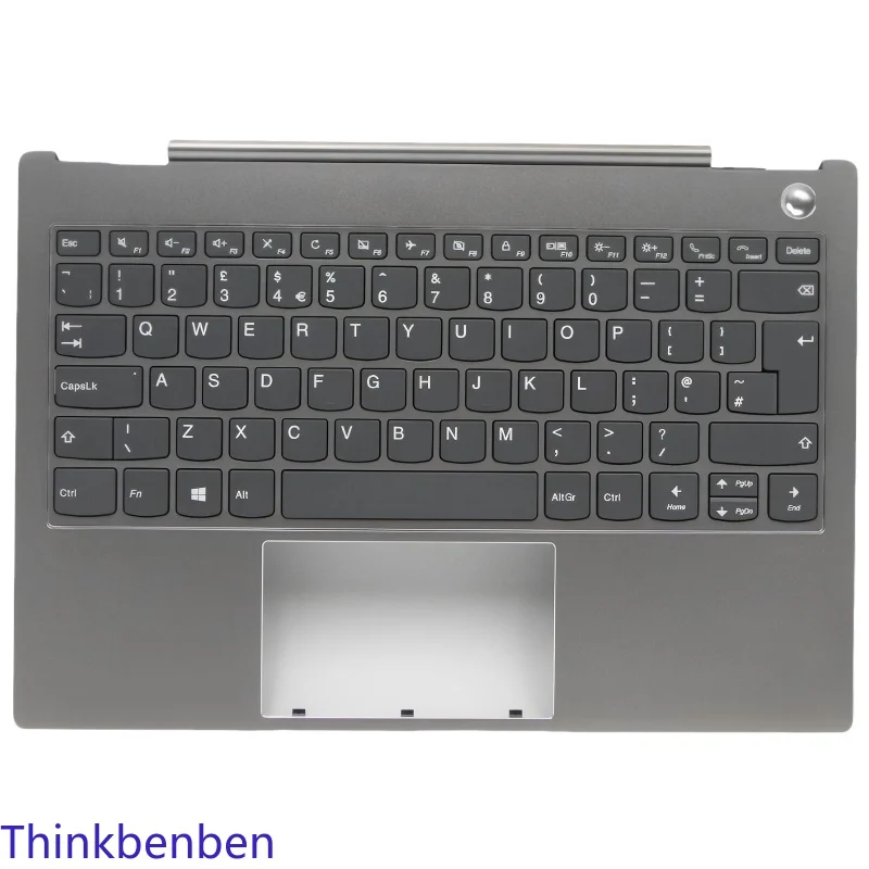 

UK English Mineral Gray Keyboard Upper Case Palmrest Shell Cover For Lenovo ThinkBook 13s IML 5CB0W44325