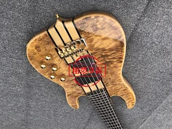 Electric Bass Guitar, 6 Strings , Top Figure, Special Solid Body, High Quality , Active Pickup,free Shipping