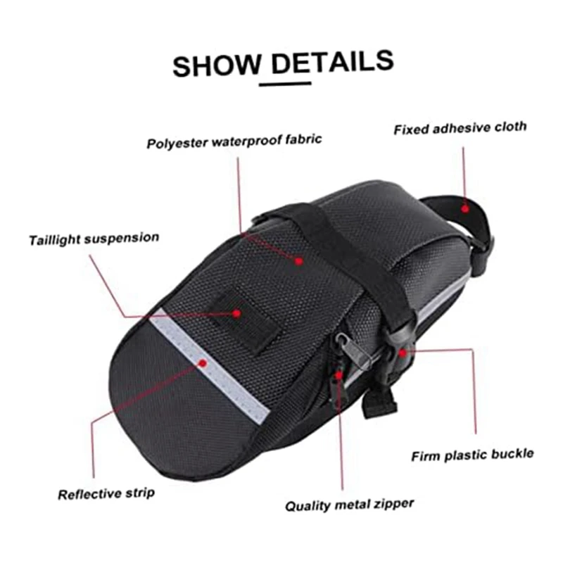 1 Piece Bicycle Riding Rear Tail Bag Folding Bike Storage Bag Saddle Tool Bag Cushion Bag