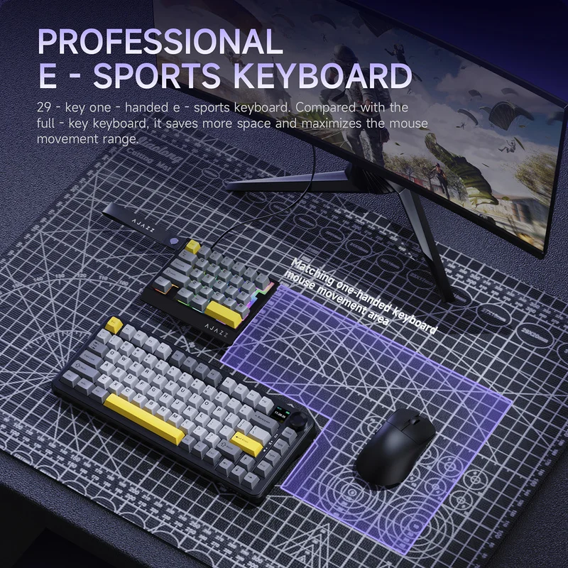 RGB Mini One Handed Mechanical Keypad Magnetic Axis Desktop Decor Portable Wired Left Hand Gaming Keypad for FPS Esports Setup