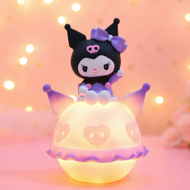 Sanrio Hello Kitty Kuromi My Melody Cinnamoroll Creative Planet Lamp Cartoon Doll LED Nightlight Friends Toys Birthday Gifts